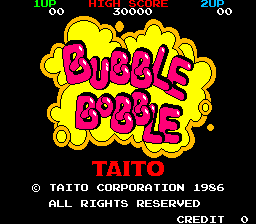 Title screen to Bubble Bobble